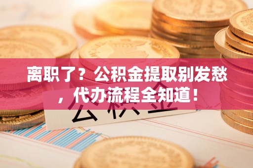 巴州离职了？公积金提取别发愁，代办流程全知道！